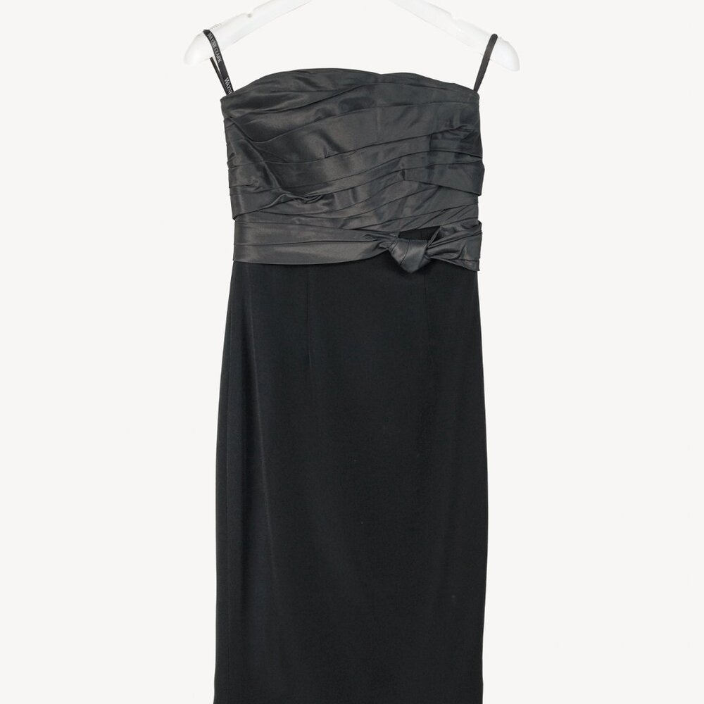 Wayne Clark Black Taffeta and Crepe Strapless Dress
